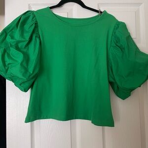 a new day Bright Green Puff Sleeve Blouse